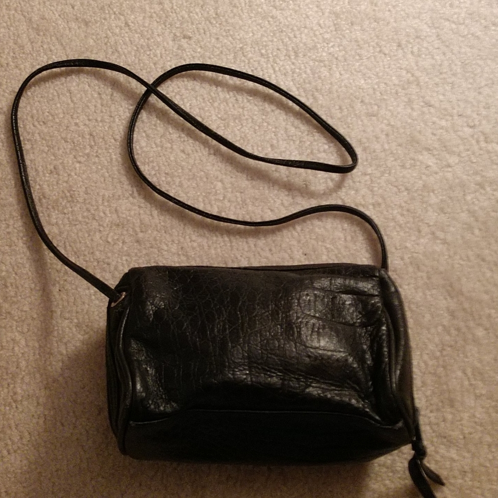 Black leather crossbody